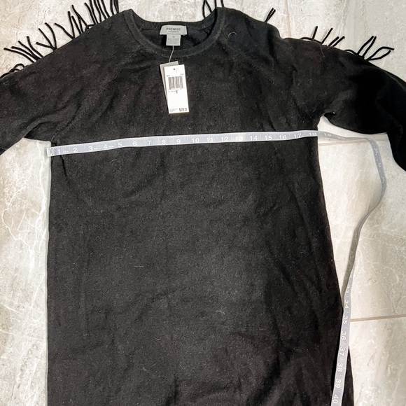 Premise Black 100% Cashmere Sweater With Fringe Sleeves Size Small and Medium - Picture 11 of 13